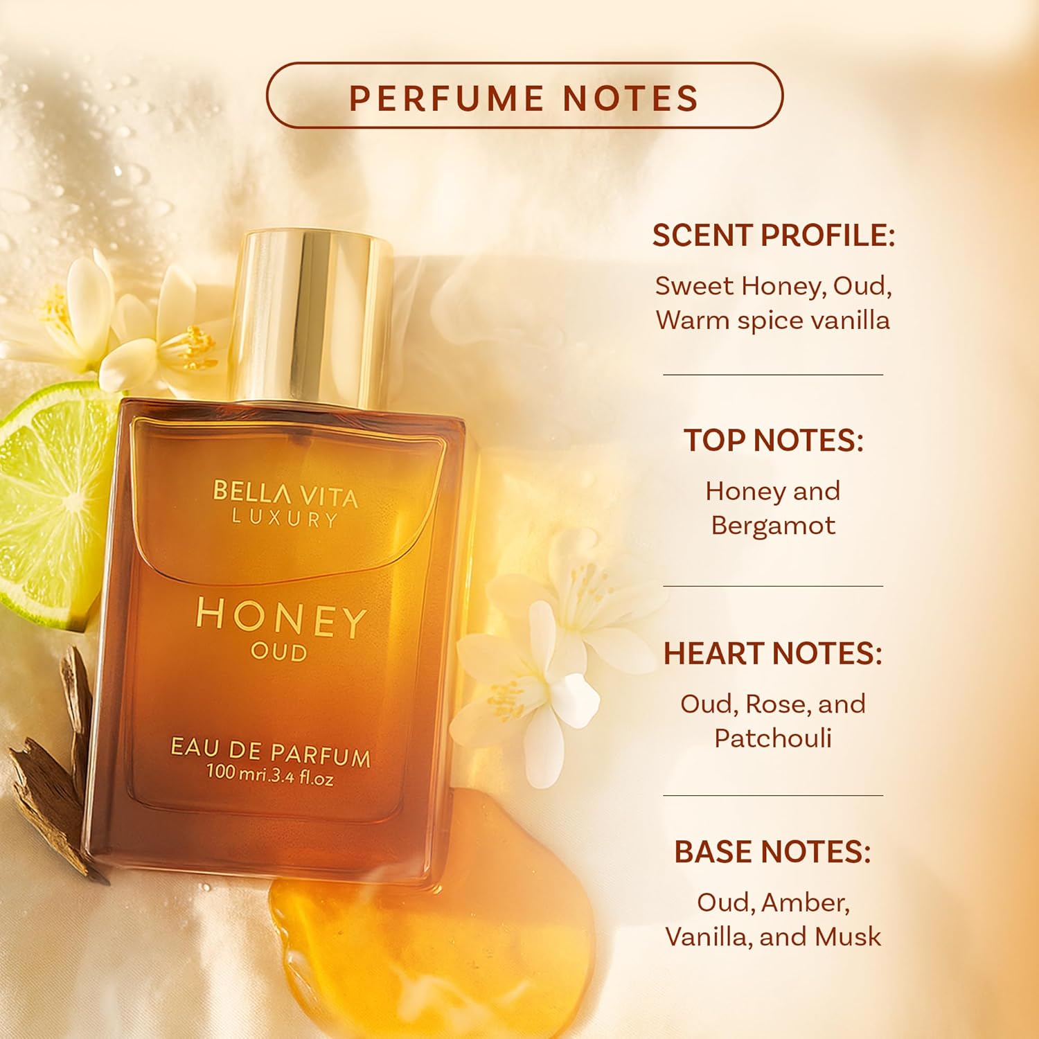 BellaVita Luxury Honey Oud EDP - Perfume Fragrance Families review and price